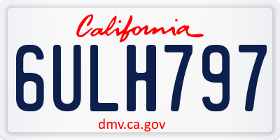CA license plate 6ULH797