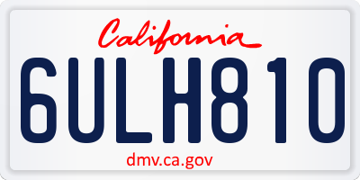 CA license plate 6ULH810