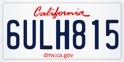 CA license plate 6ULH815