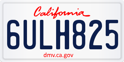 CA license plate 6ULH825