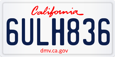 CA license plate 6ULH836