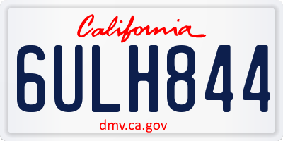 CA license plate 6ULH844