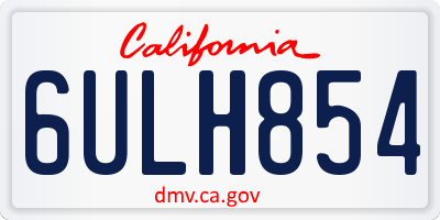 CA license plate 6ULH854