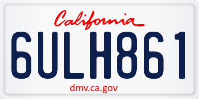 CA license plate 6ULH861