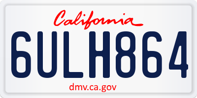 CA license plate 6ULH864