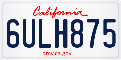 CA license plate 6ULH875
