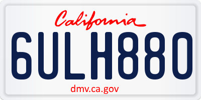 CA license plate 6ULH880