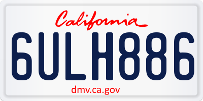 CA license plate 6ULH886