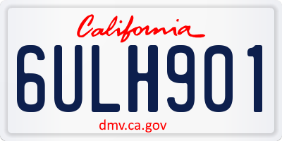 CA license plate 6ULH901