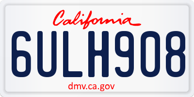 CA license plate 6ULH908