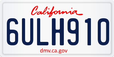 CA license plate 6ULH910