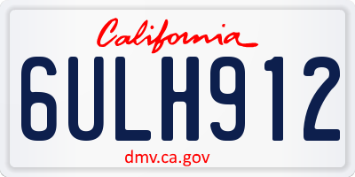 CA license plate 6ULH912