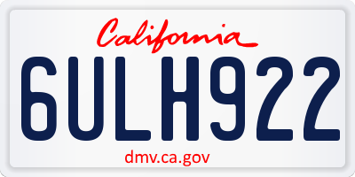 CA license plate 6ULH922