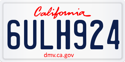 CA license plate 6ULH924