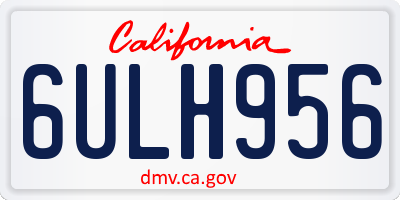 CA license plate 6ULH956