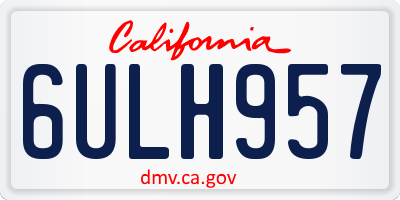 CA license plate 6ULH957