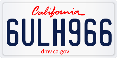 CA license plate 6ULH966