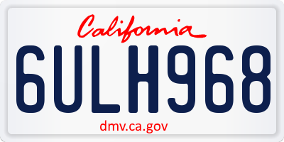 CA license plate 6ULH968
