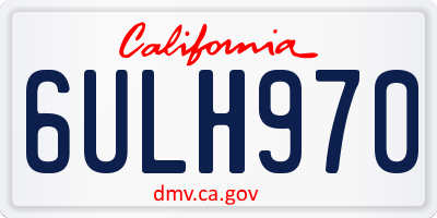 CA license plate 6ULH970
