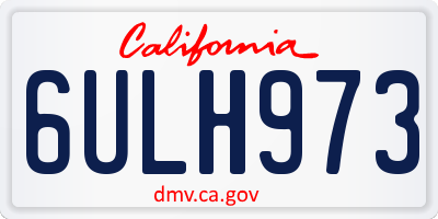 CA license plate 6ULH973