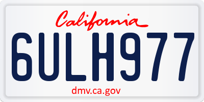 CA license plate 6ULH977