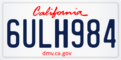 CA license plate 6ULH984