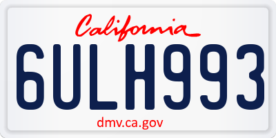 CA license plate 6ULH993
