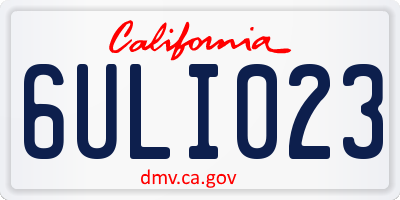 CA license plate 6ULI023
