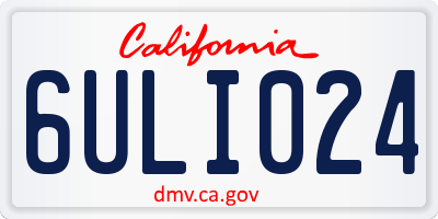CA license plate 6ULI024