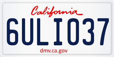 CA license plate 6ULI037