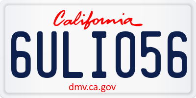 CA license plate 6ULI056