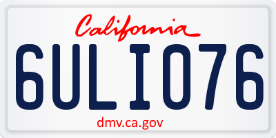 CA license plate 6ULI076