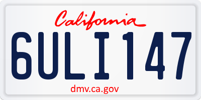 CA license plate 6ULI147