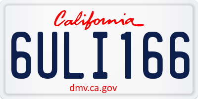 CA license plate 6ULI166