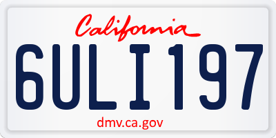CA license plate 6ULI197