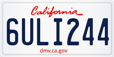 CA license plate 6ULI244