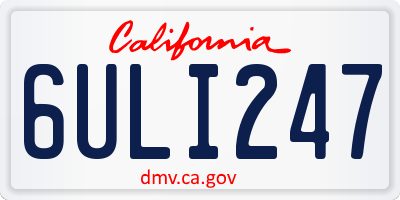 CA license plate 6ULI247