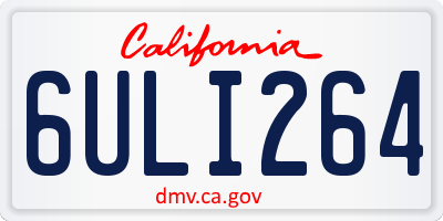 CA license plate 6ULI264