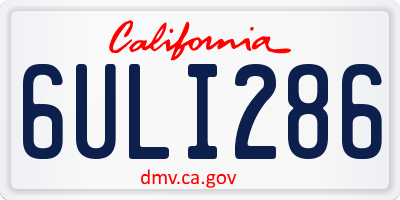 CA license plate 6ULI286
