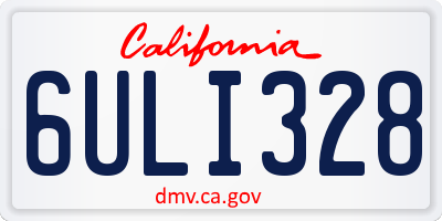 CA license plate 6ULI328