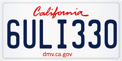 CA license plate 6ULI330