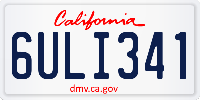 CA license plate 6ULI341