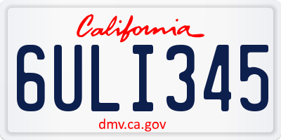 CA license plate 6ULI345