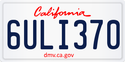 CA license plate 6ULI370