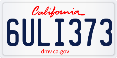 CA license plate 6ULI373