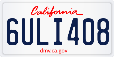 CA license plate 6ULI408
