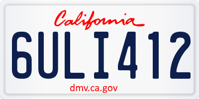 CA license plate 6ULI412
