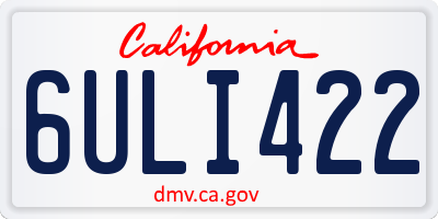 CA license plate 6ULI422