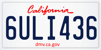 CA license plate 6ULI436
