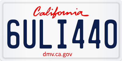 CA license plate 6ULI440